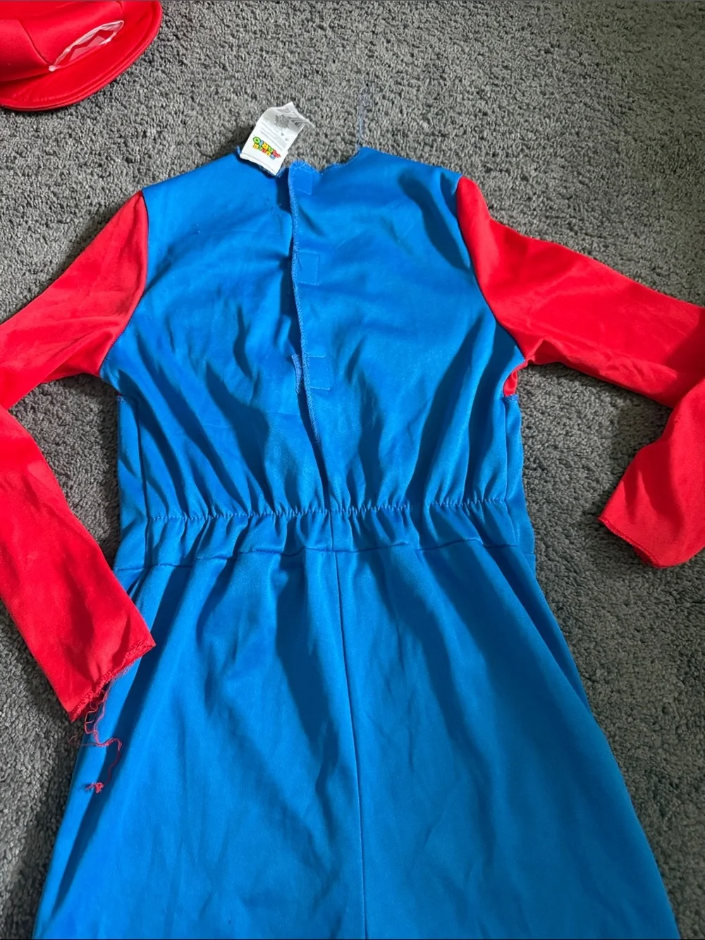 Disguise Kids Blue and Red  Mario Costume with Yellow Buttons